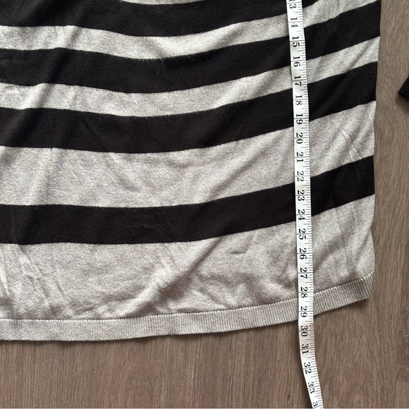 Ann Taylor Black & Grey Striped Cowl Neck Wool Sweater - Picture 9 of 13